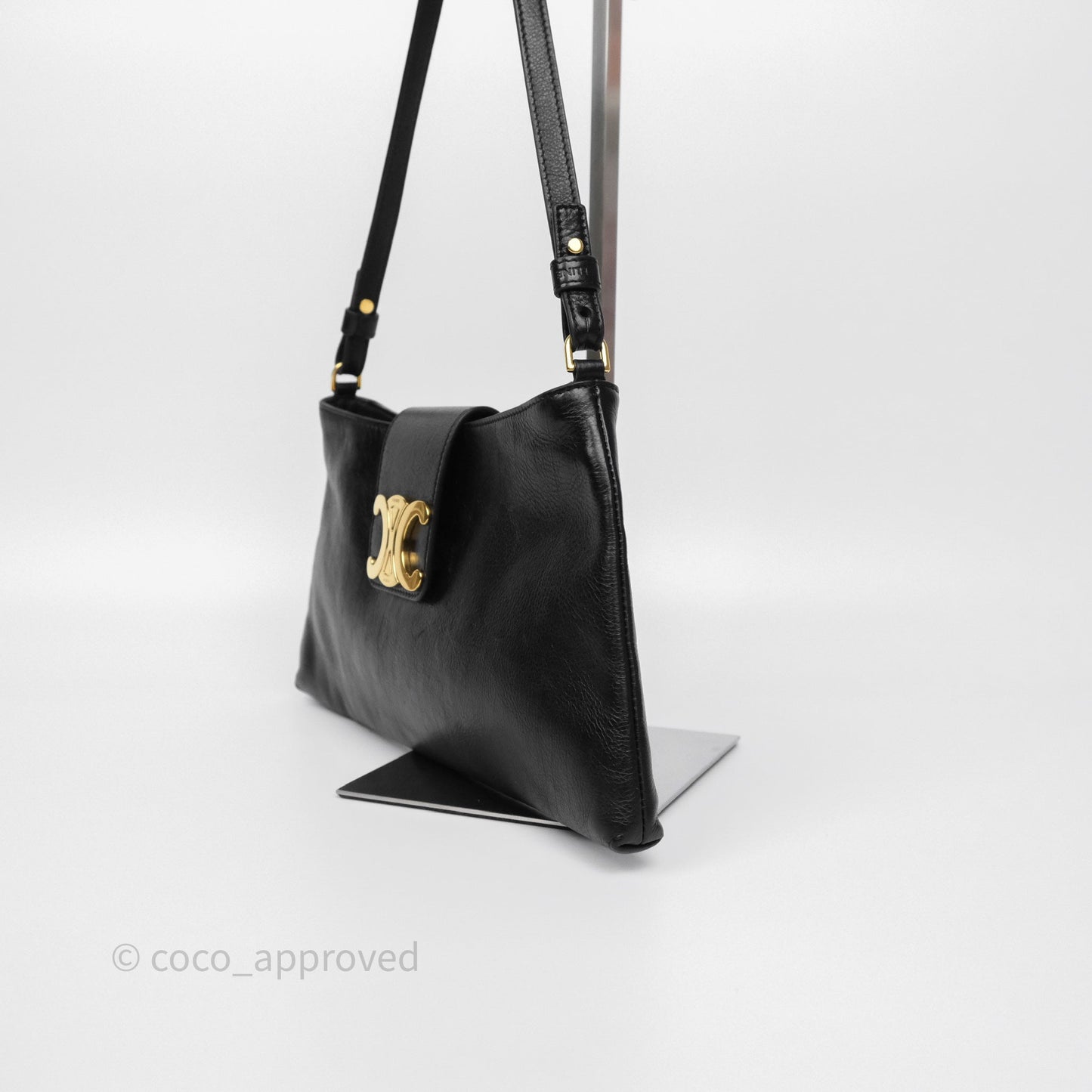 Celine Wiltern Clutch Black Calfskin