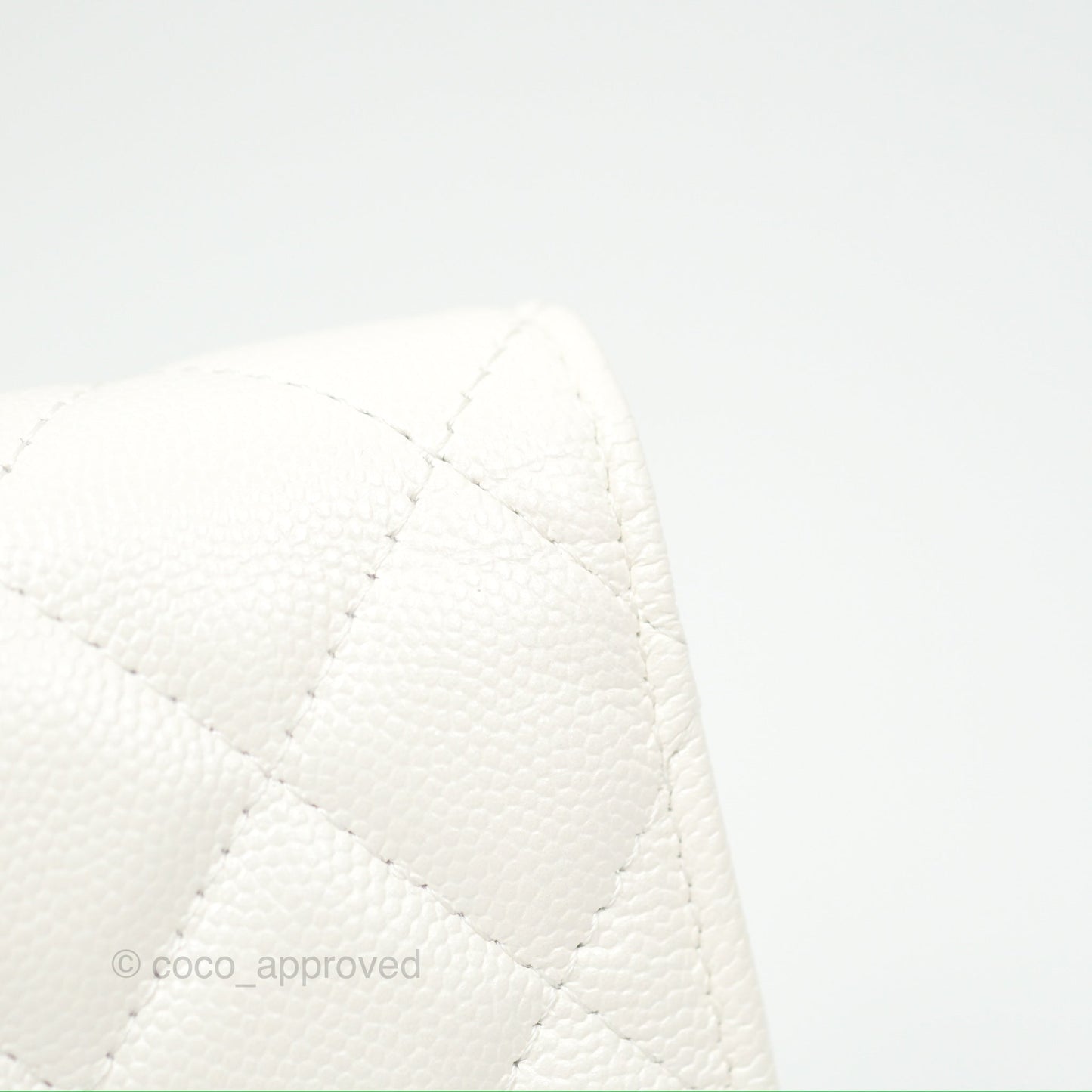 Chanel Wallet On Chain WOC Adjustable CC Chain Iridescent White Caviar Aged Gold Hardware