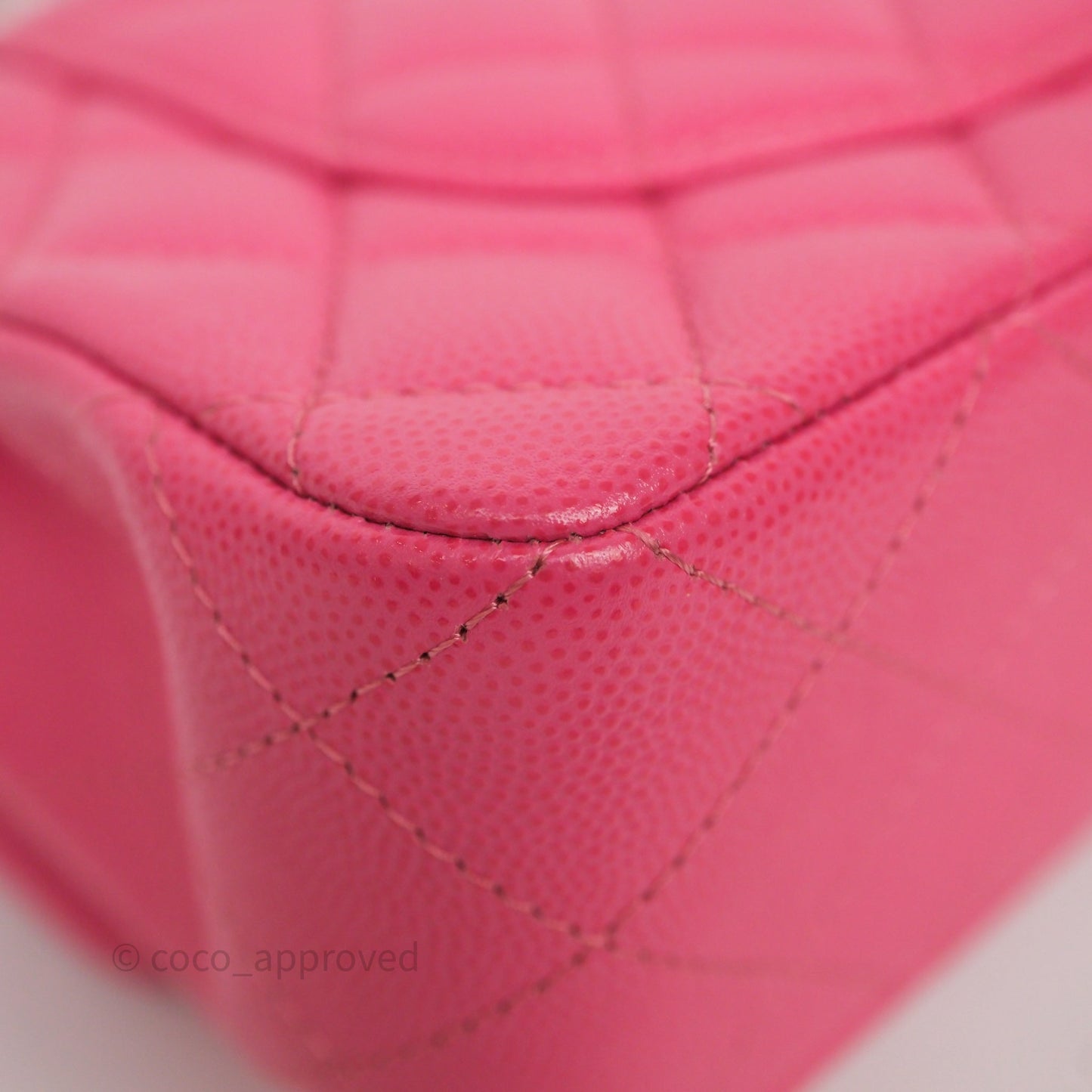 Chanel Small Classic Flap Quilted Hot Pink Caviar Gold Hardware