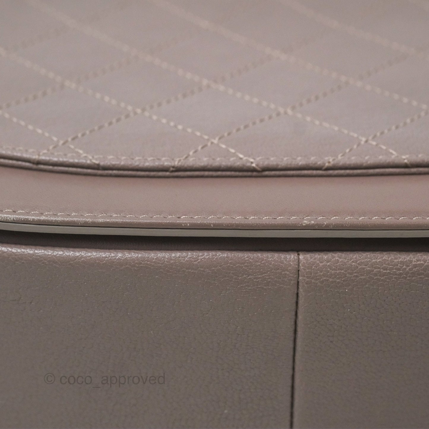 Chanel Coco Curve Flap Burnished Lilac Grey Calfskin Goatskin Antique Gold Hardware