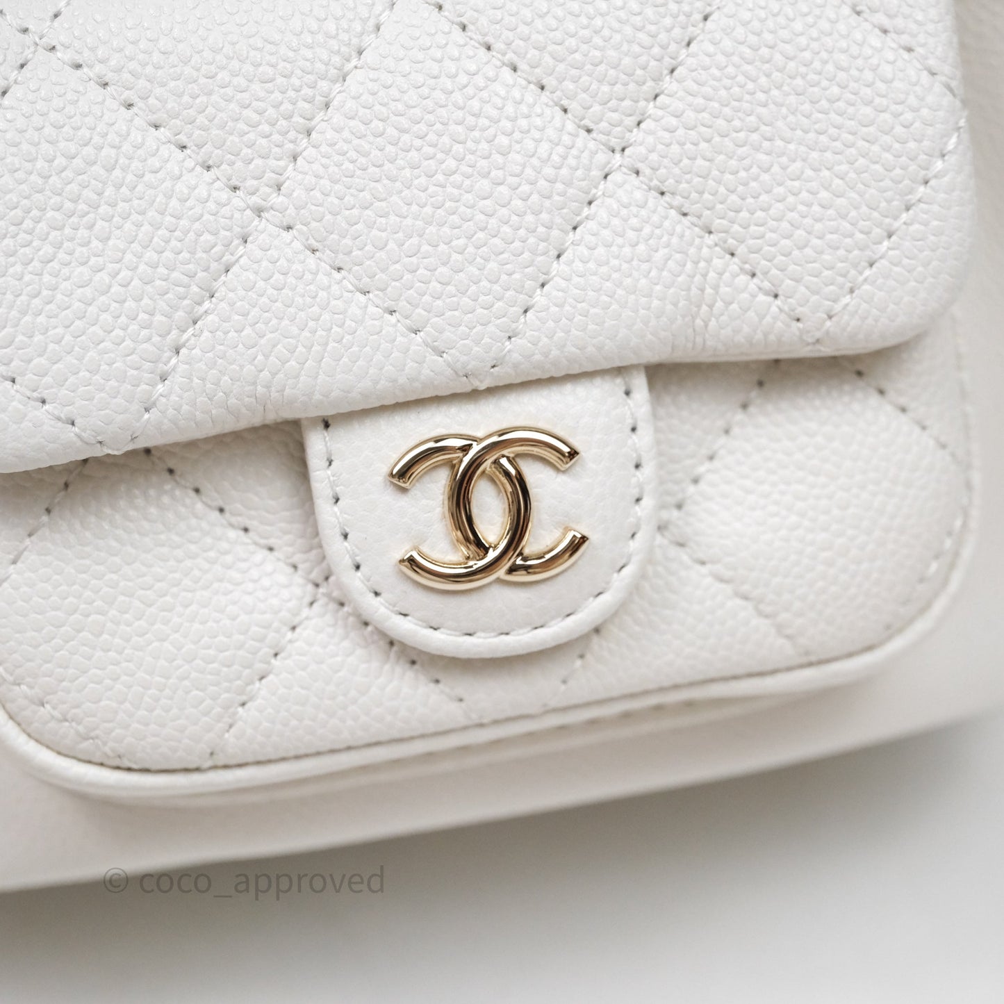 Chanel Small Duma Backpack Caviar White Gold Hardware