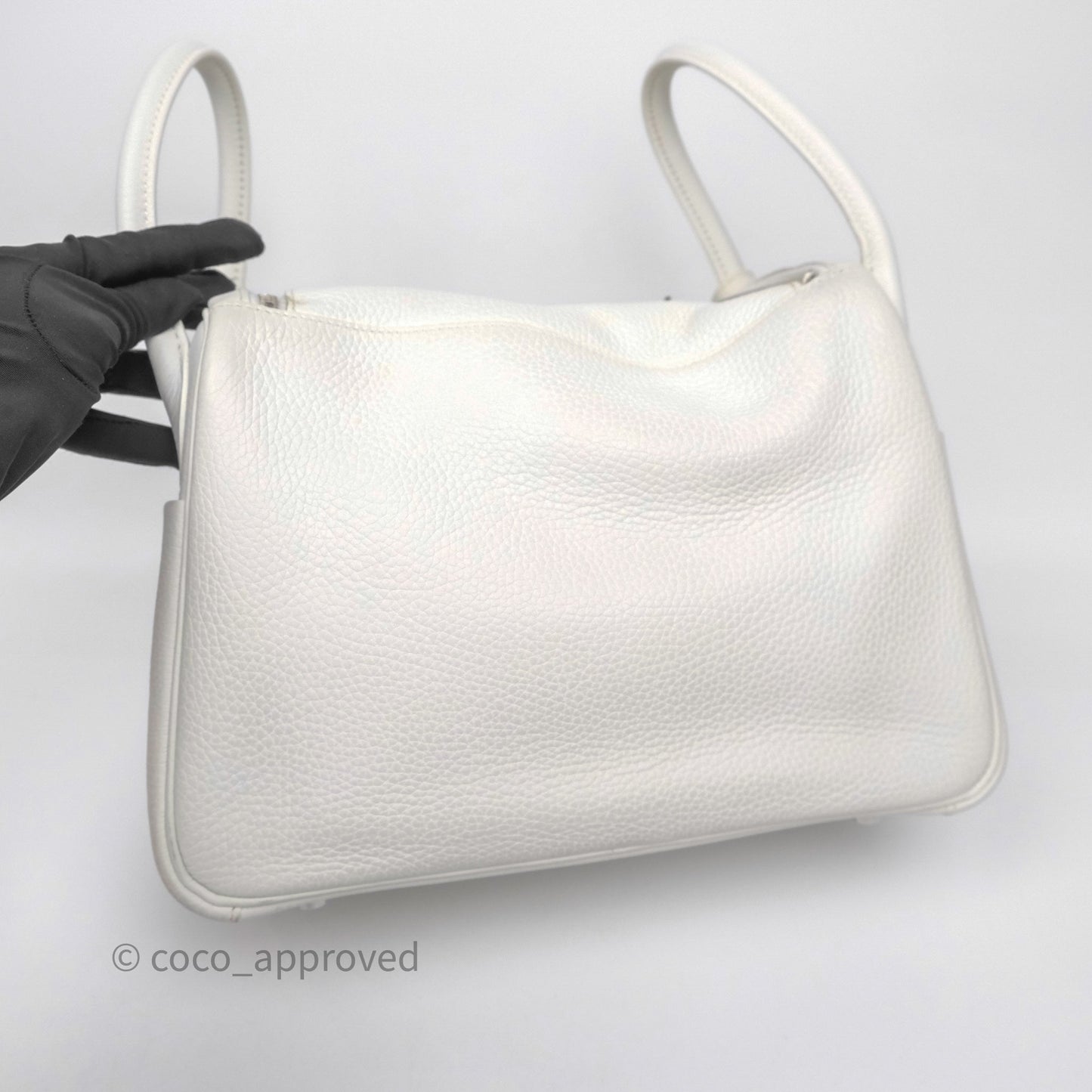 Hermès Lindy 30 White Clemence Palladium Hardware