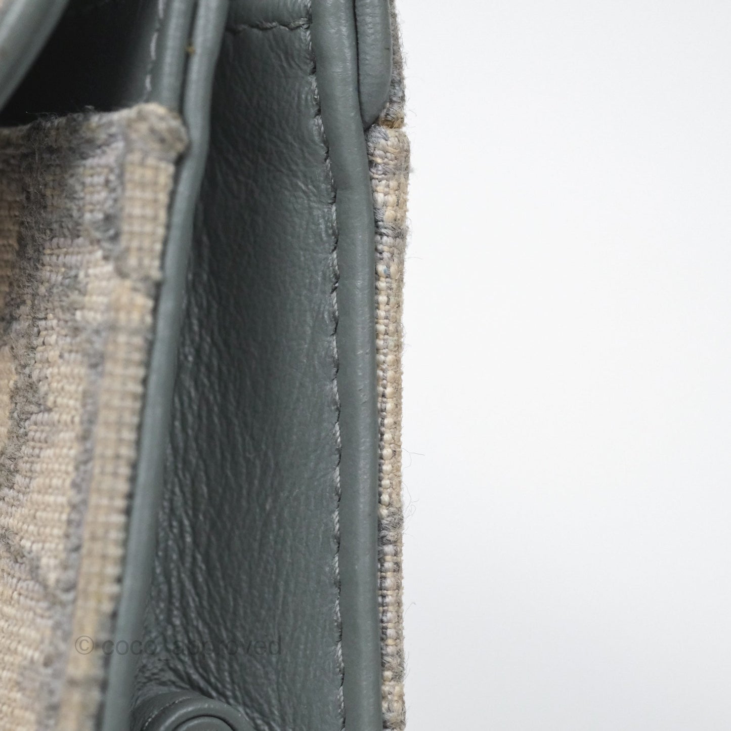 Christian Dior Saddle Bloom Card Holder Gray Dior Oblique Jacquard