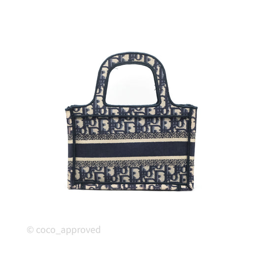 Dior Mini Book Tote Blue Oblique Canvas