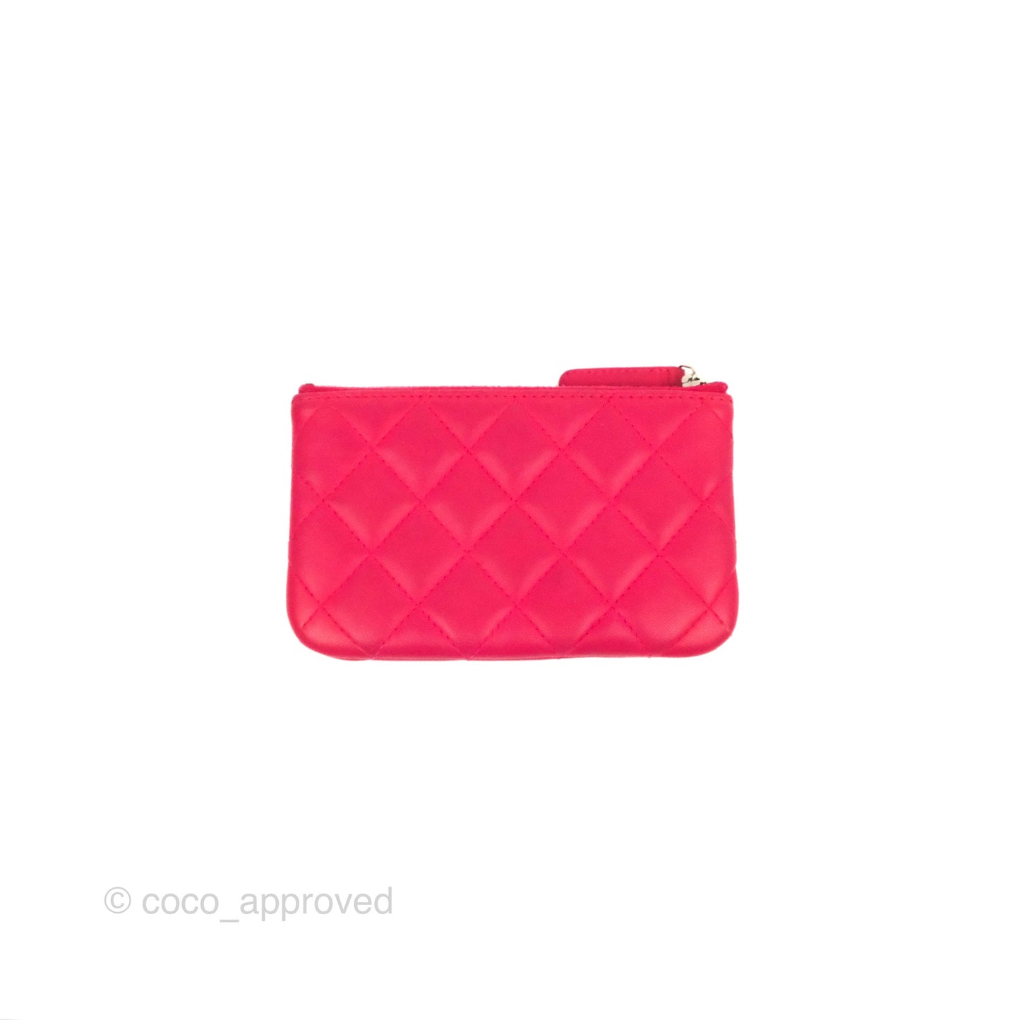 Chanel Quilted Mini O Case Pink Lambskin Silver Hardware