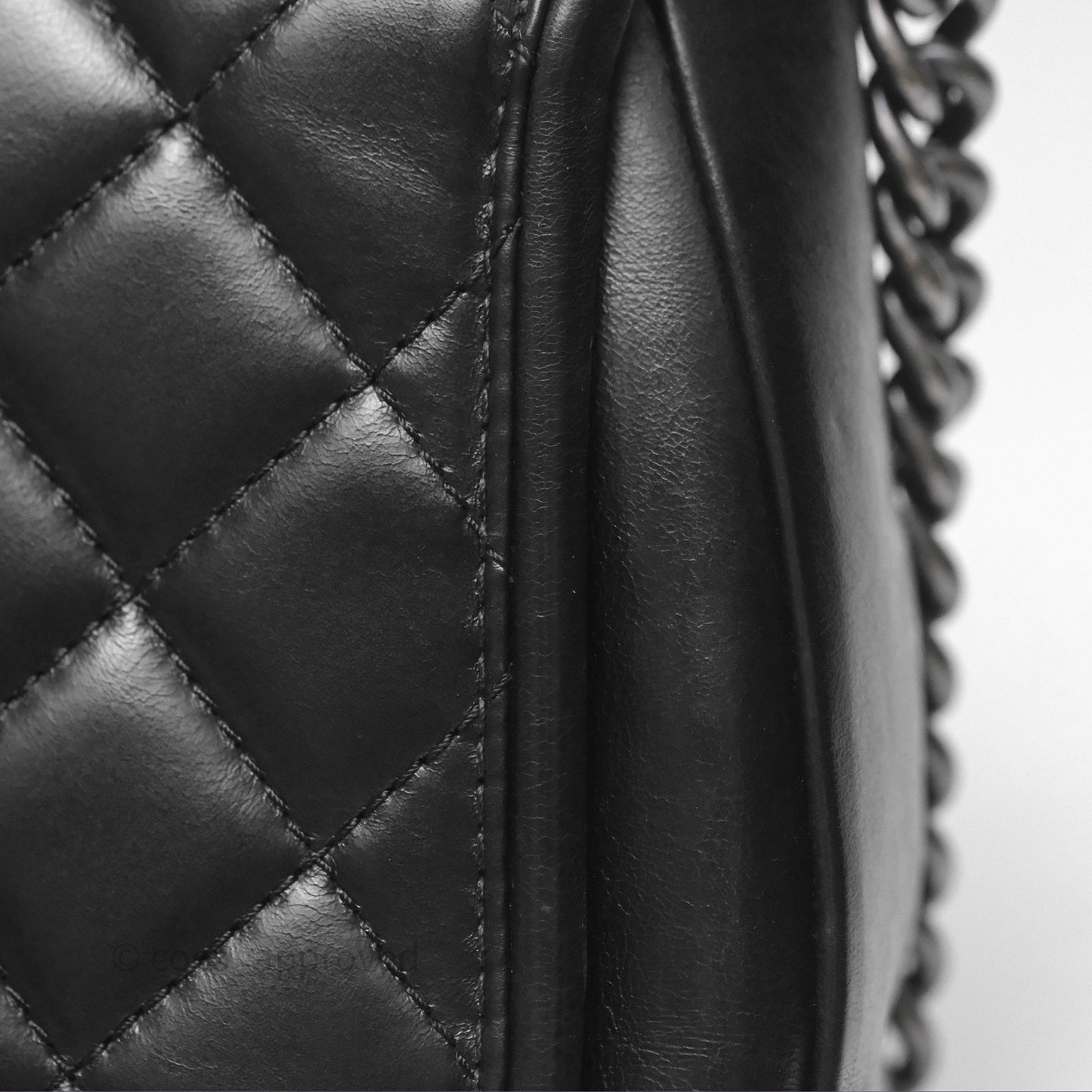Chanel Quilted Large Prestige Top Handle Flap Calfskin Black Ruthenium Hardware