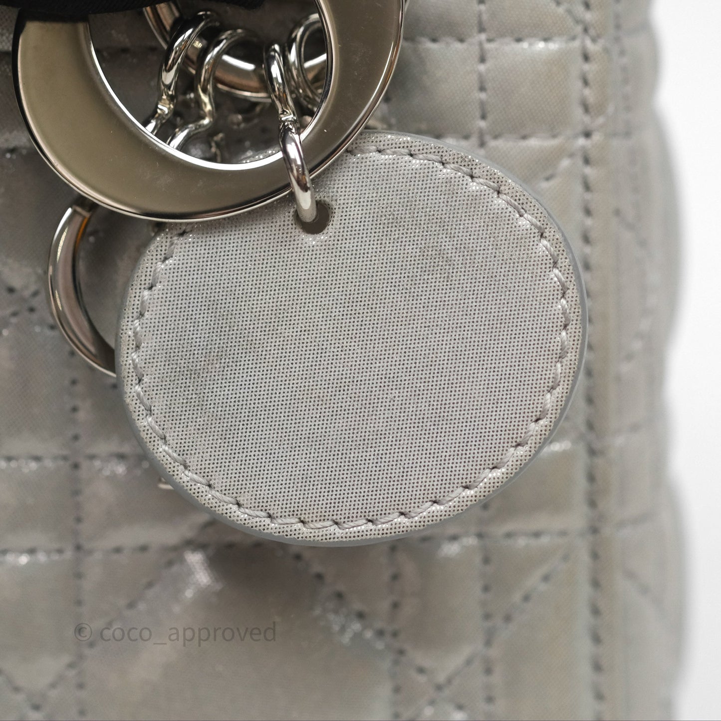 Christian Dior Calfskin Cannage Mini Lady Dior Grey