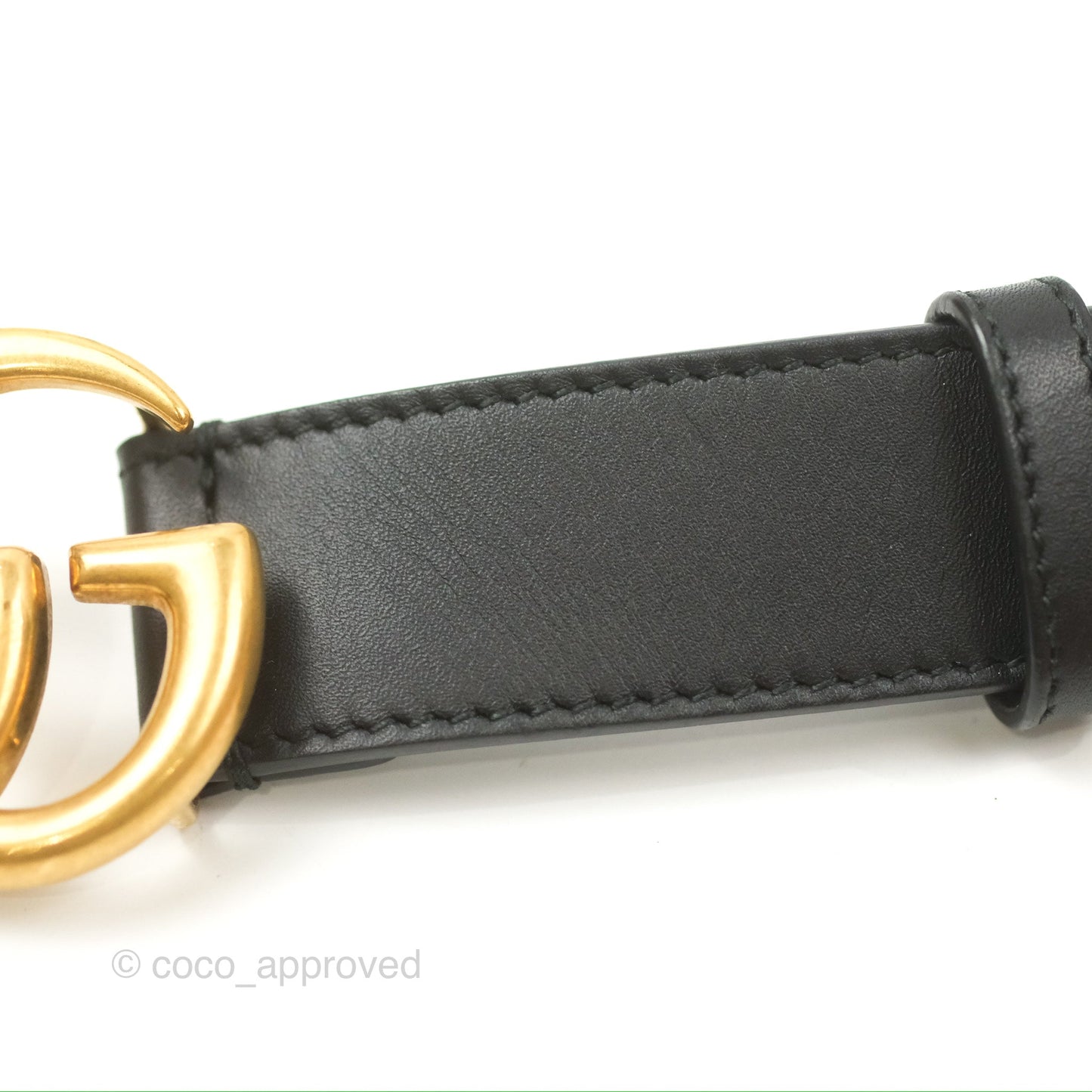 Gucci Double GG 20mm Belt Black Calfskin 85 34