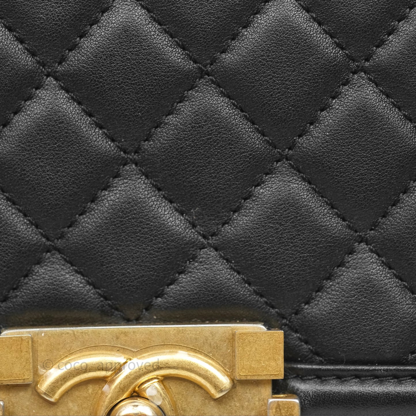 Chanel Small Boy Black Calfskin Aged Gold Hardware