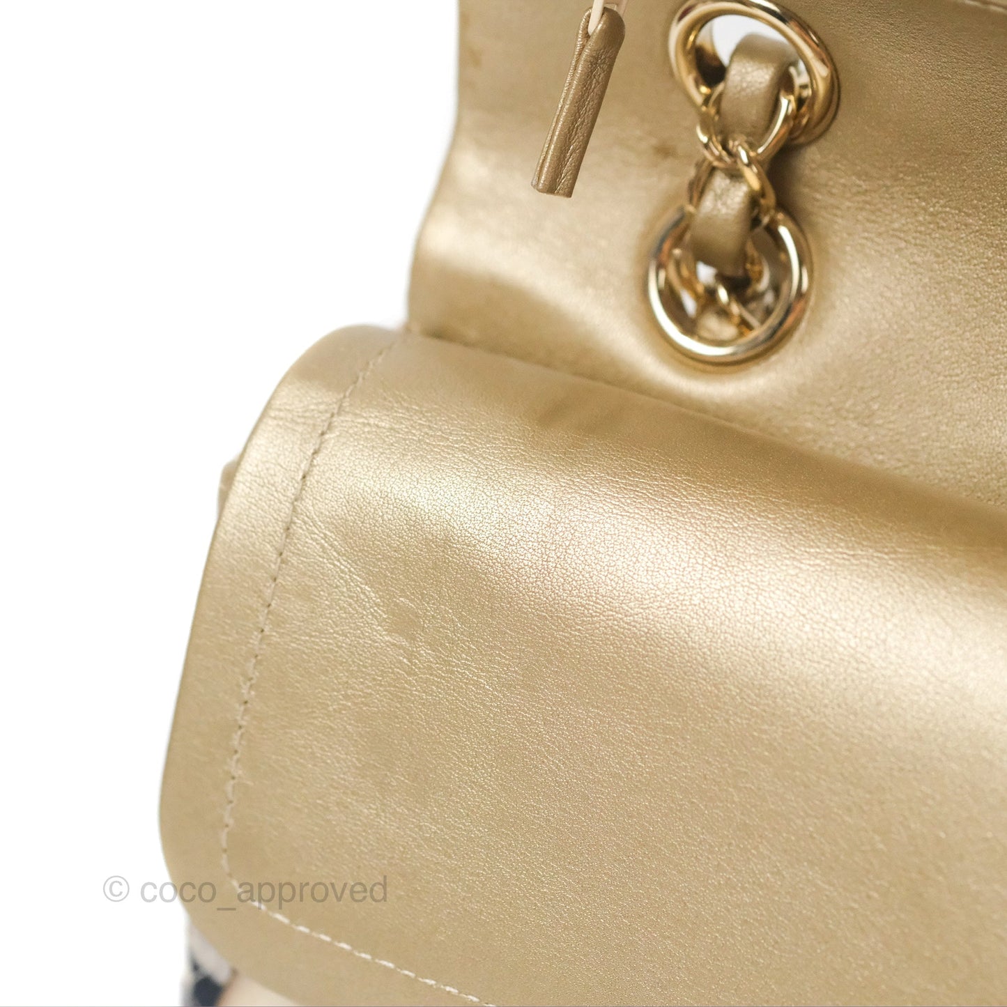 Chanel Cat Emoticon Medium Classic Double Flap Bag Metallic Gold Lambskin Gold Hardware