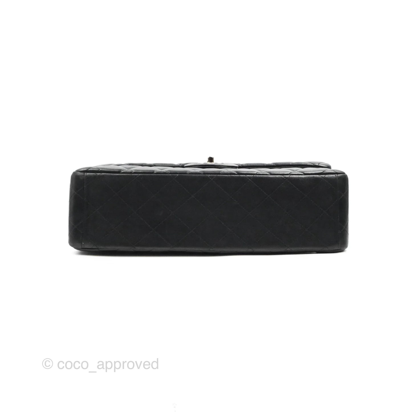 Chanel Single Flap Maxi Lambskin Black Silver Hardware