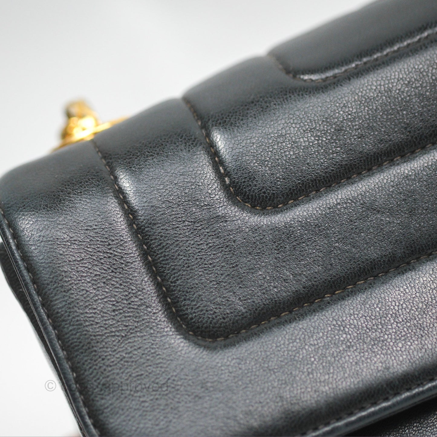 Chanel Vintage Mini Bijoux Chain Flap Black Lambskin Gold Hardware