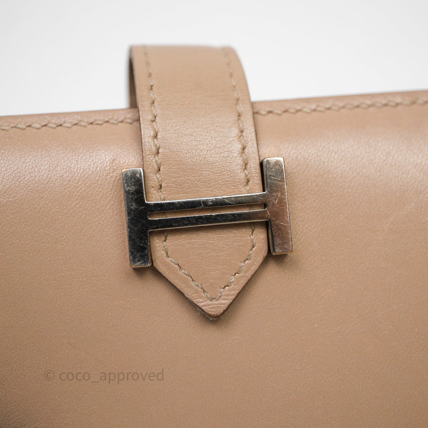 Hermès Bearn Card Holder Taupe 16 Swift Palladium Hardware
