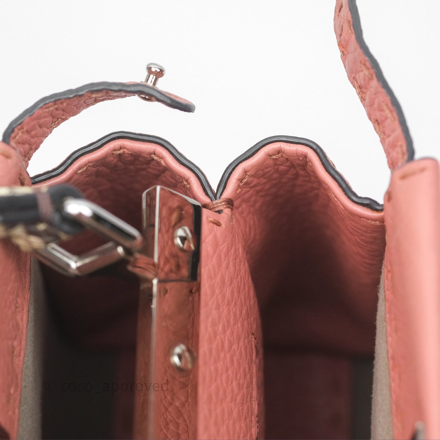 Fendi Mini Peekaboo Bag Pink Grained Leather/Python Silver Hardware with Defender