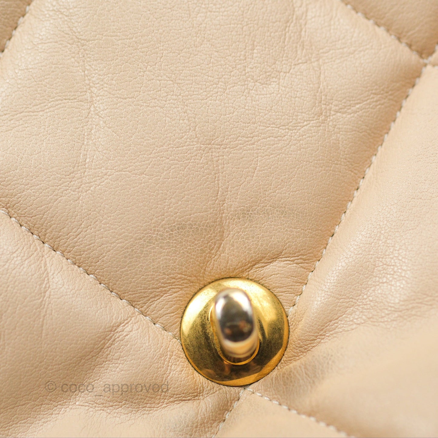Chanel 19 Small Beige Goatskin Mixed Hardware