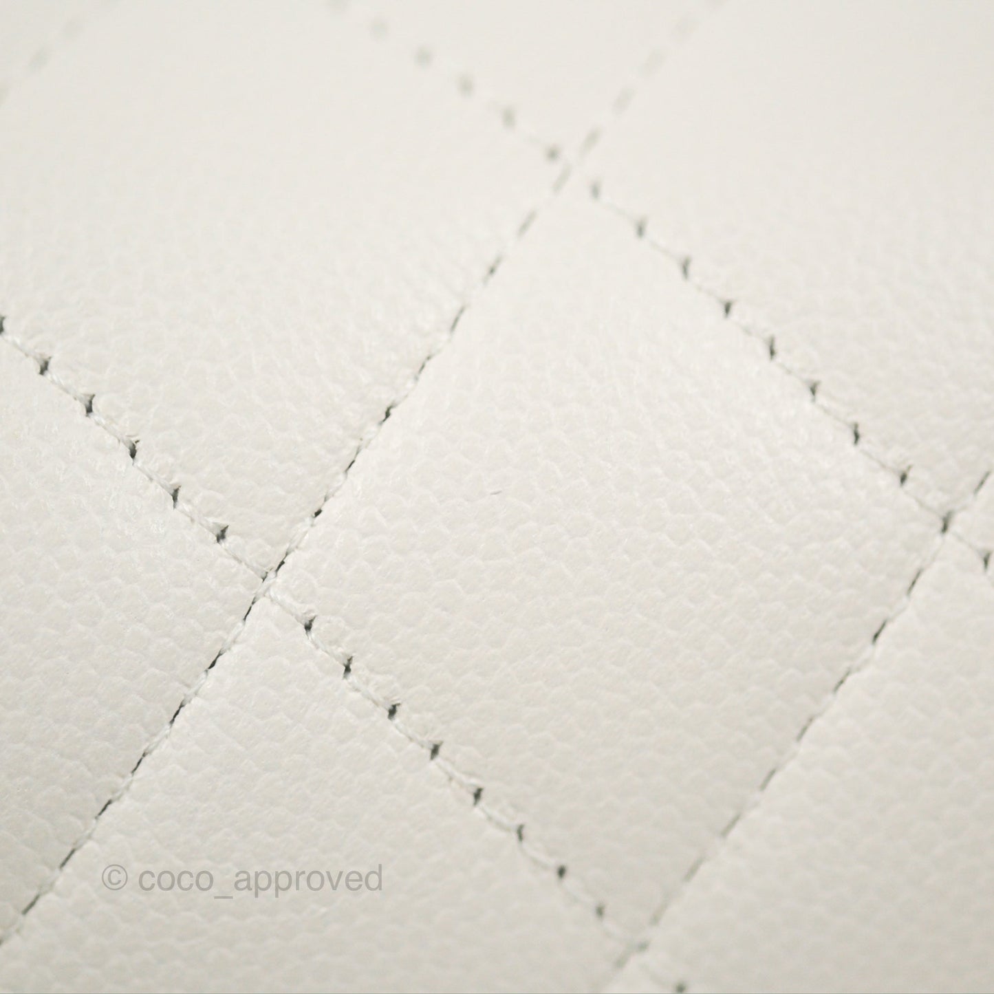 Chanel Classic M/L Medium Flap Quilted White Caviar Gold Hardware