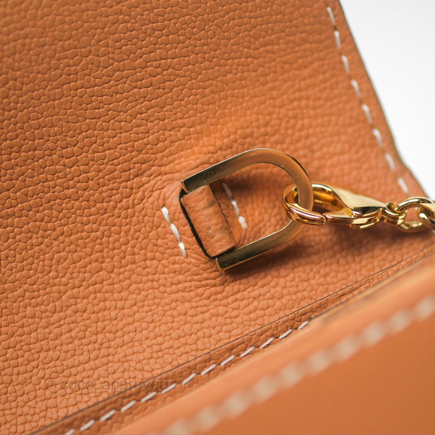 Delvaux Brillant Long Wallet Chain Surpiqué Vegetal Ivory Rodeo Calf