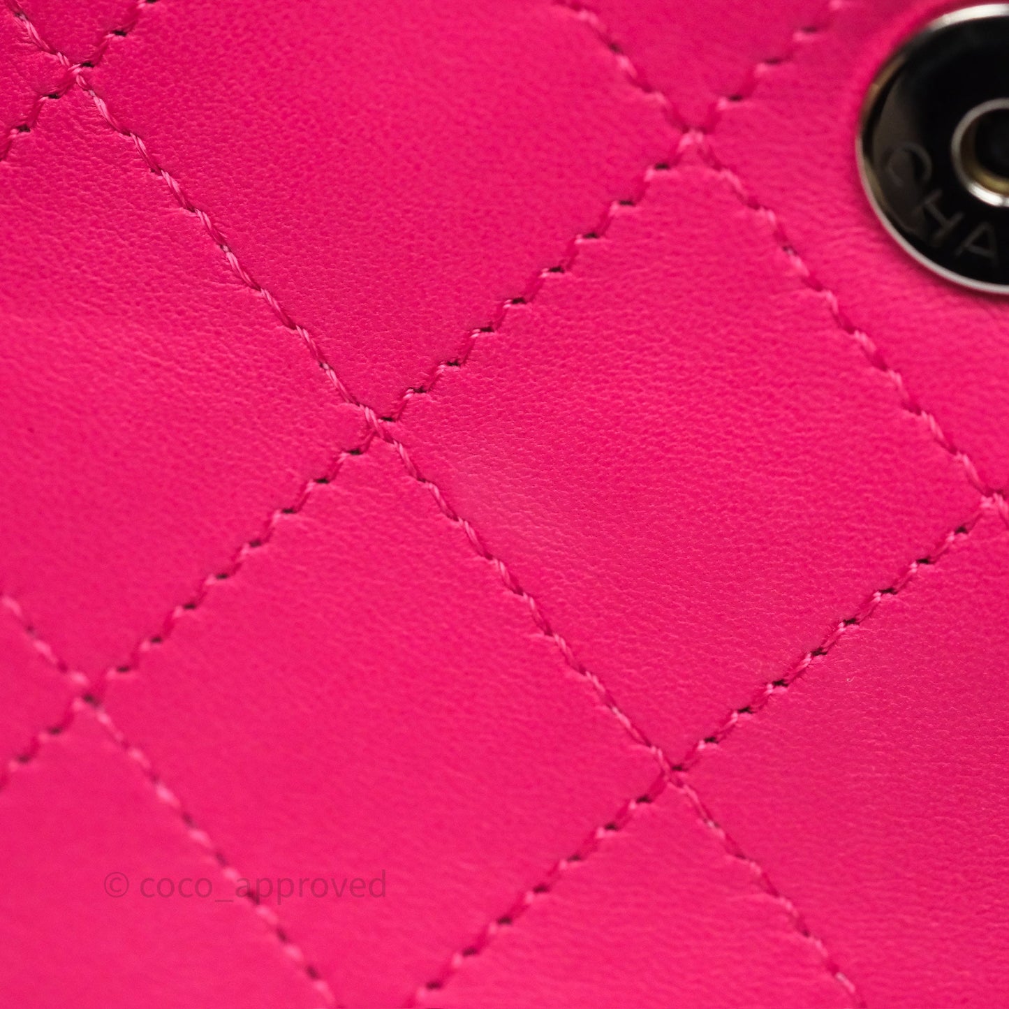 Chanel Stitched Double Flap Bag Pink Calfskin Silver Hardware