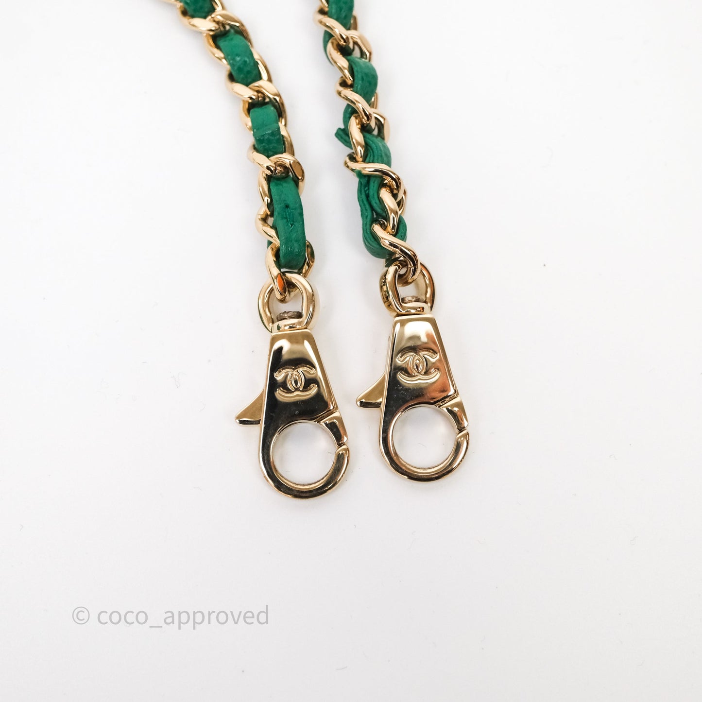 Chanel Mini Coco Handle Quilted Green Caviar Gold Hardware