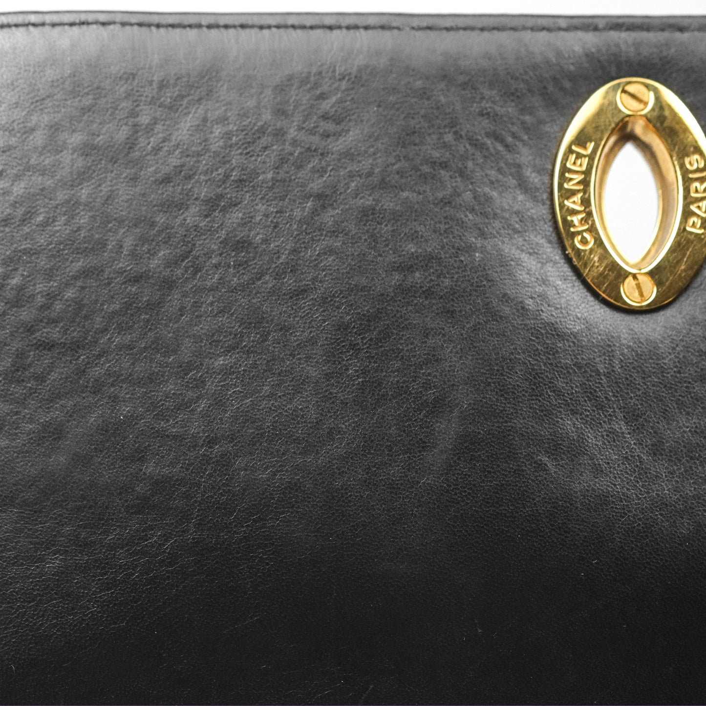 Chanel Vintage Flap Bag Black Lambskin 24K Gold Hardware