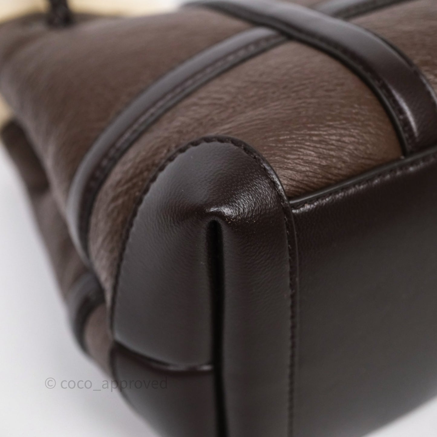 Bottega Veneta Shearling Aviator Small Andiamo Bag Brown