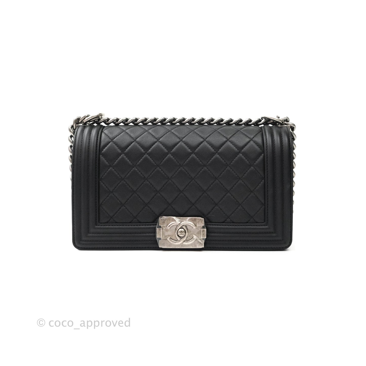 Chanel Quilted Medium Calfskin Boy Flap Ruthenium Hardware