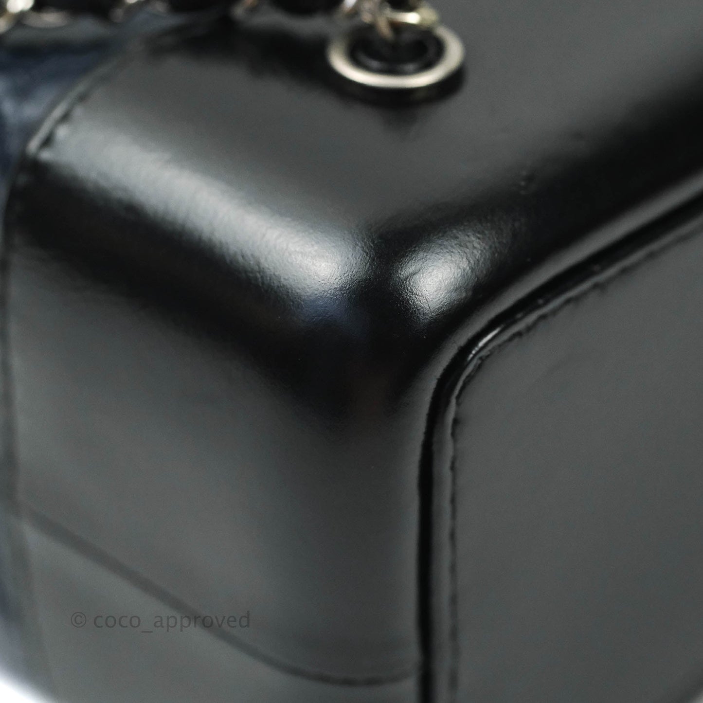 Chanel Gabrielle Backpack Black Aged Calfskin Small Navy Black