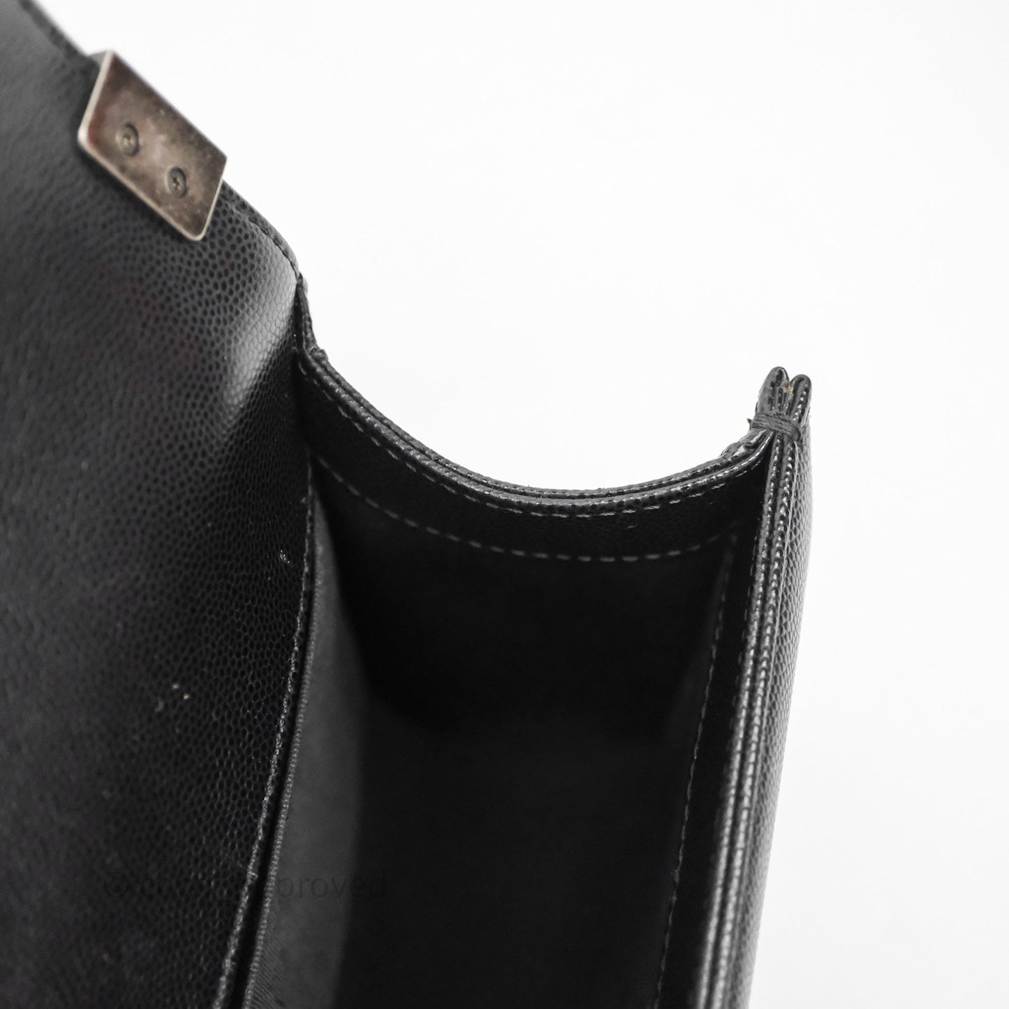 Chanel Quilted Medium Boy Black Caviar Ruthenium Hardware
