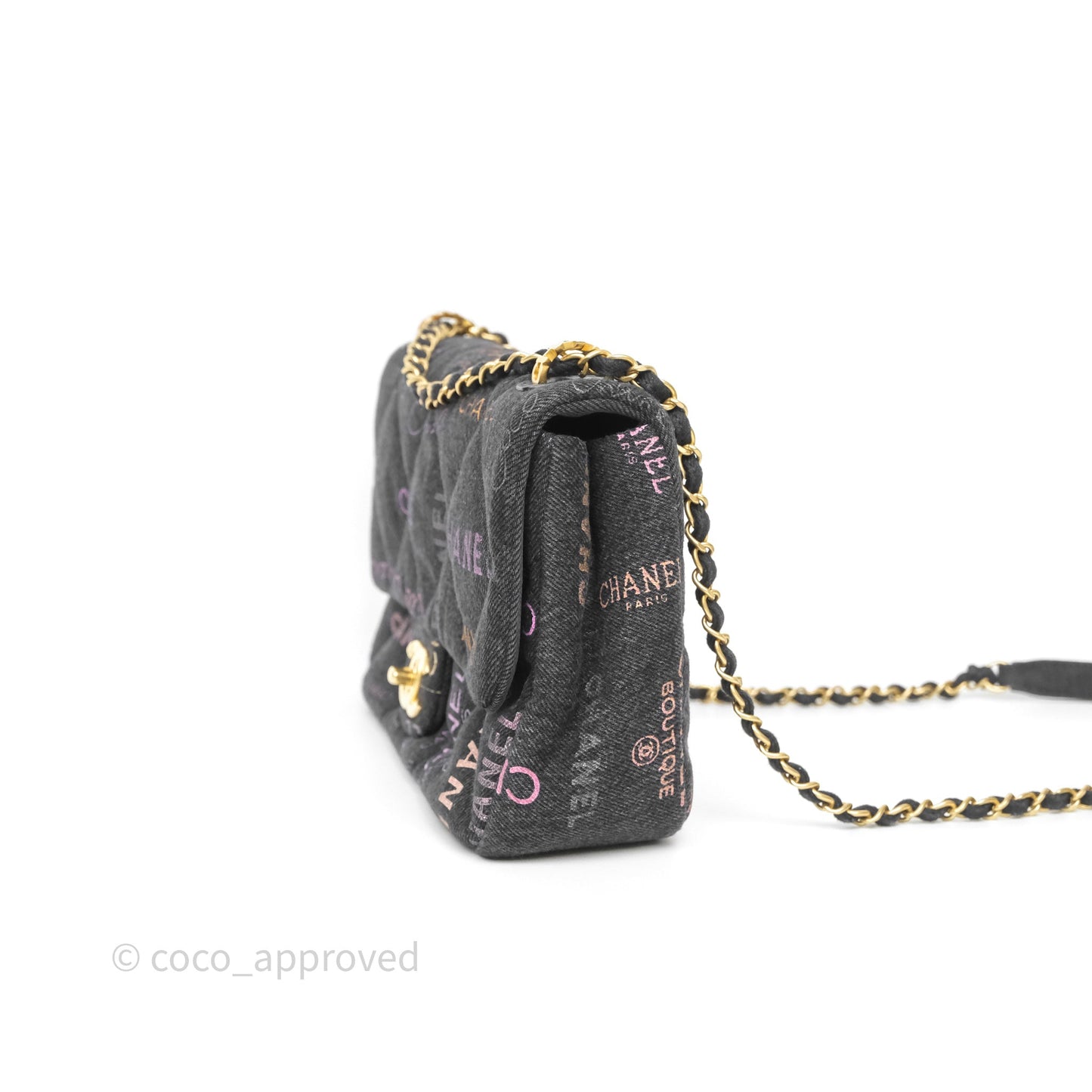 Chanel Large Denim Mood Flap Quilted Black Multicolor