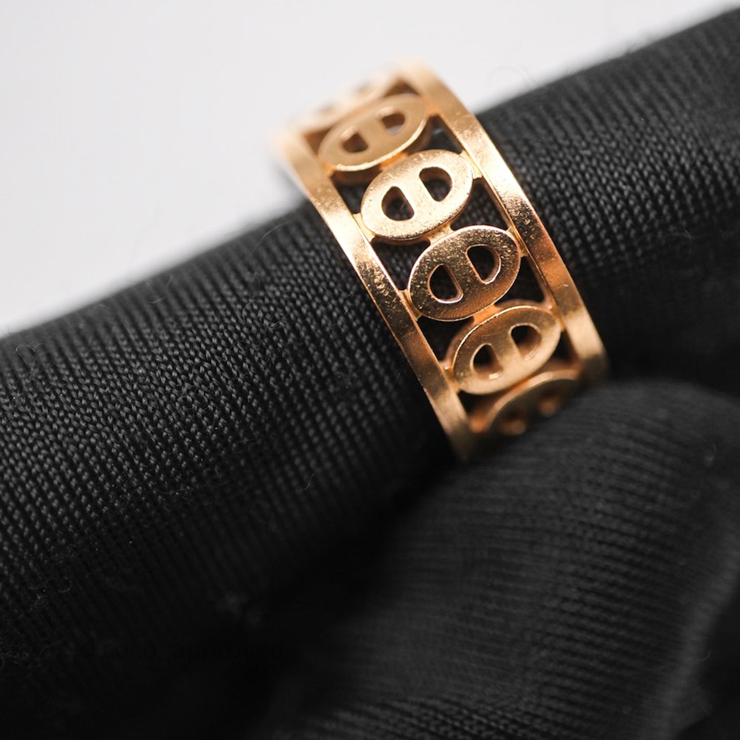 Hermès Chaine d Ancre Divine Ring Rose Gold Size 52