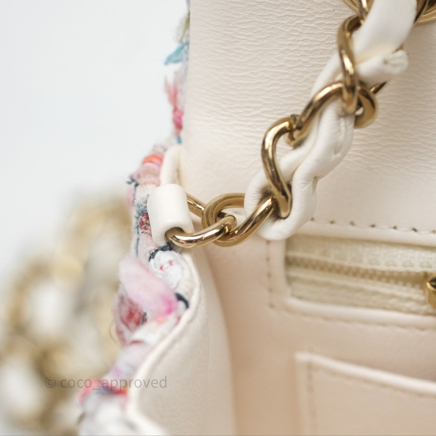 Chanel Tweed Quilted Mini Rectangular Flap Pink Tweed Gold Hardware 22K
