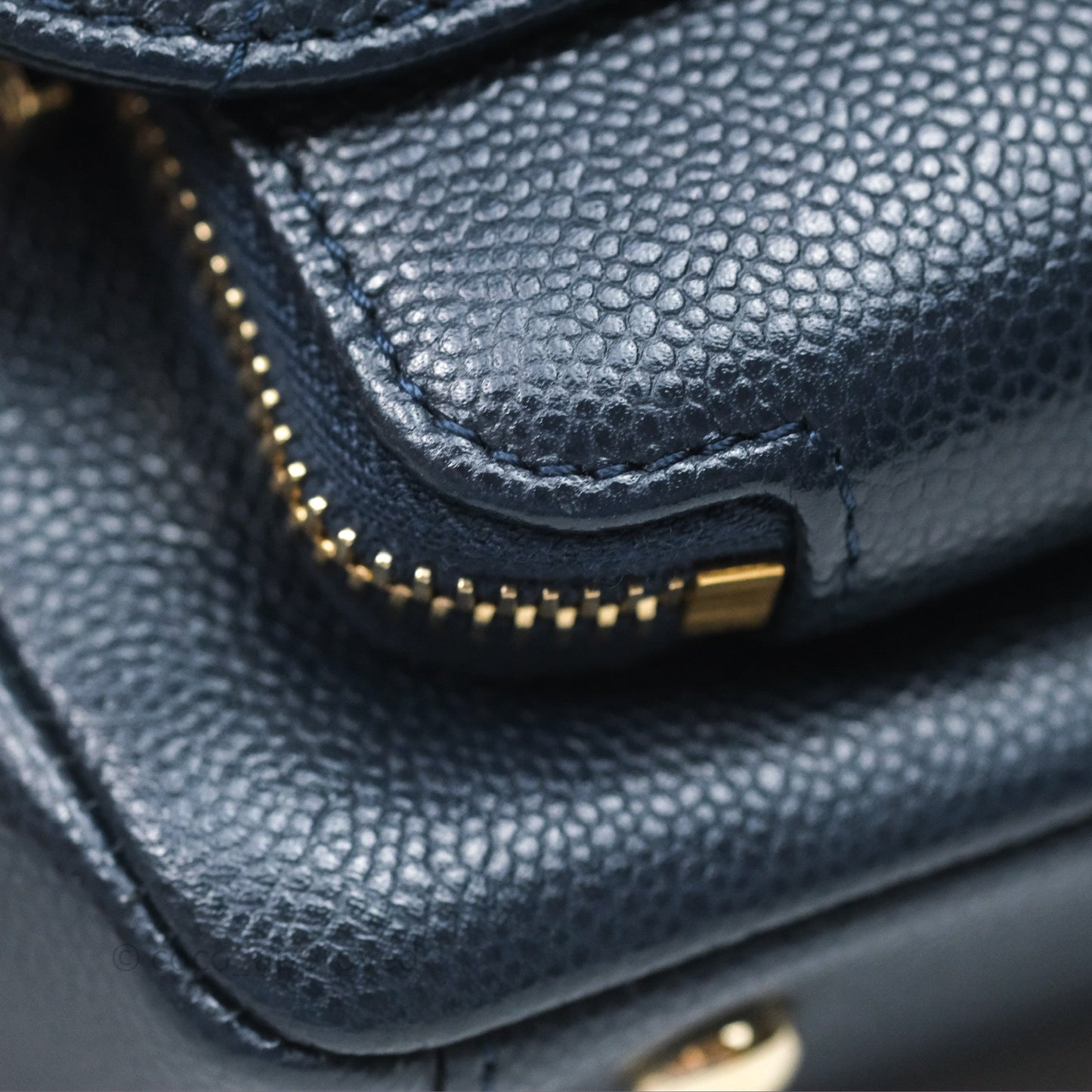 Chanel Quilted Small Business Affinity Flap Navy Caviar Gold Hardware