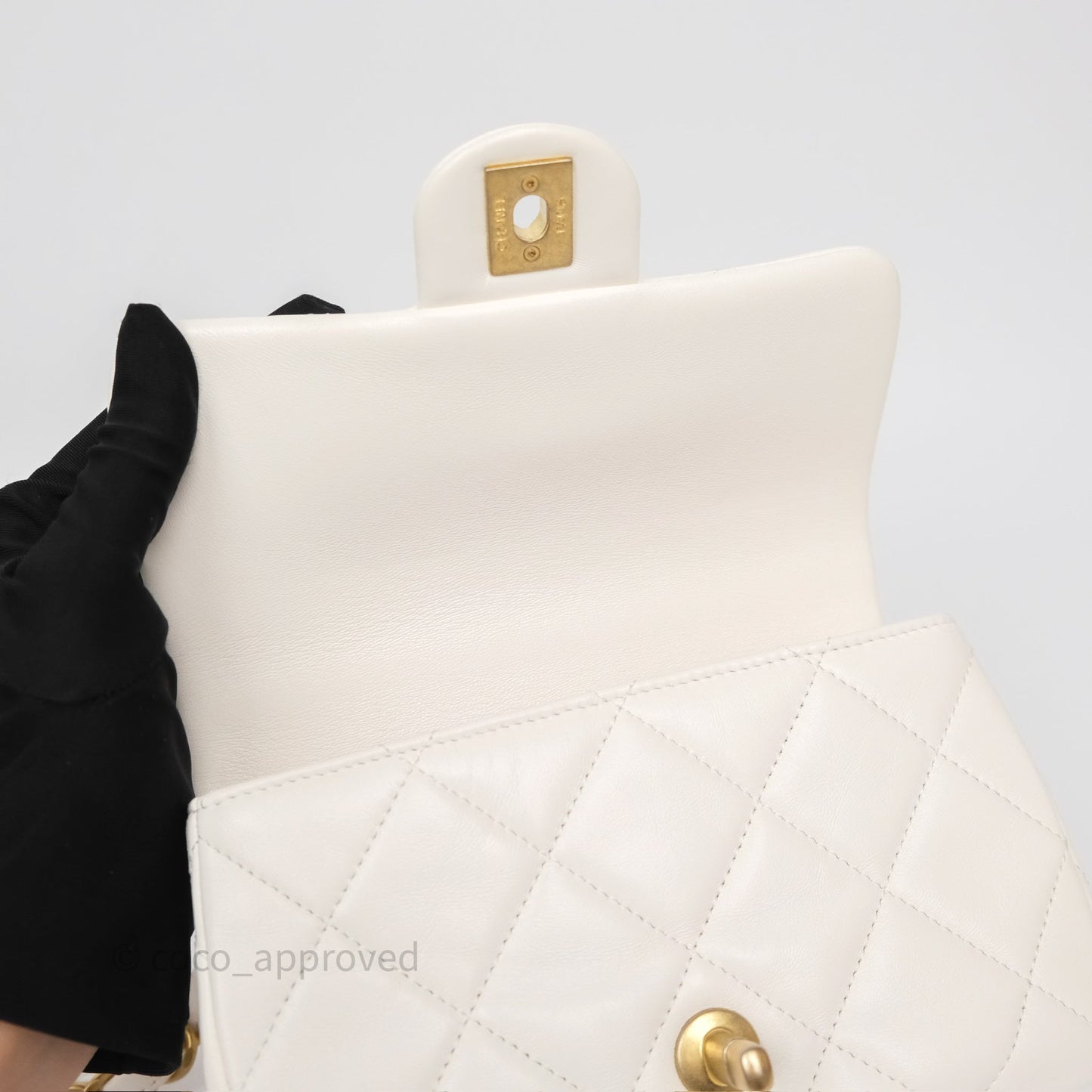 Chanel Small Fancy Jewel Flap White Shiny Lambskin Aged Gold Hardware 23S