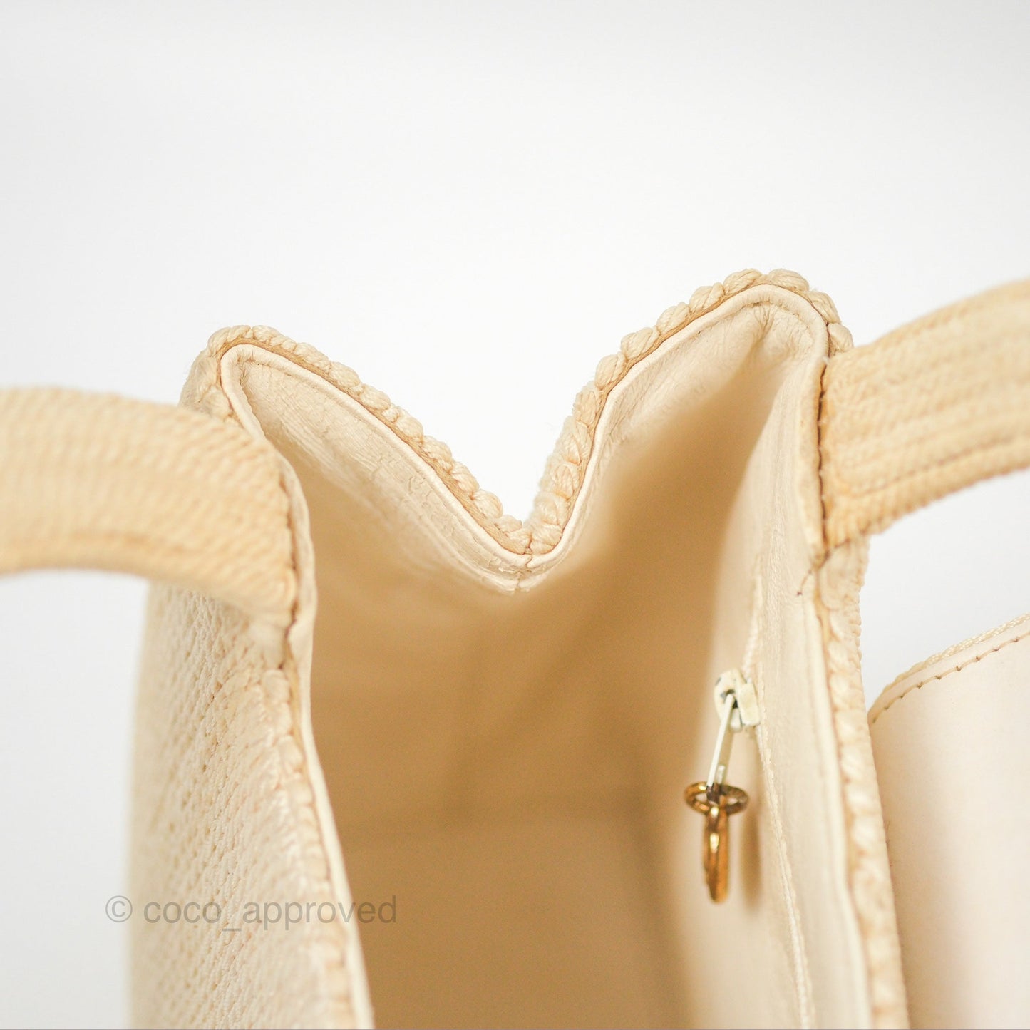 Chanel Vintage Mini Kelly Silk Rope Braided Cream Beige 24K Gold Hardware