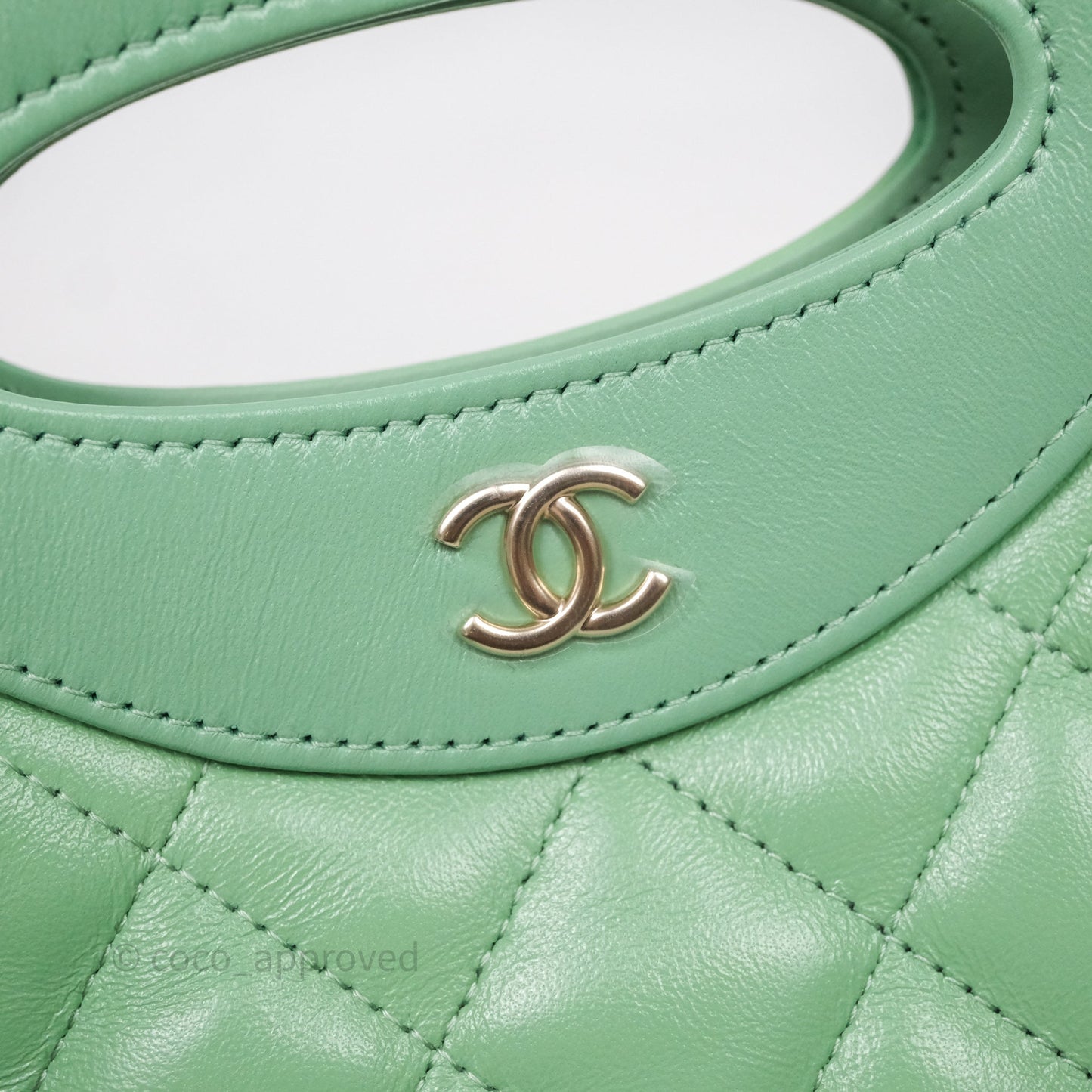 Chanel Nano 31 Green Shiny Lambskin Gold Hardware