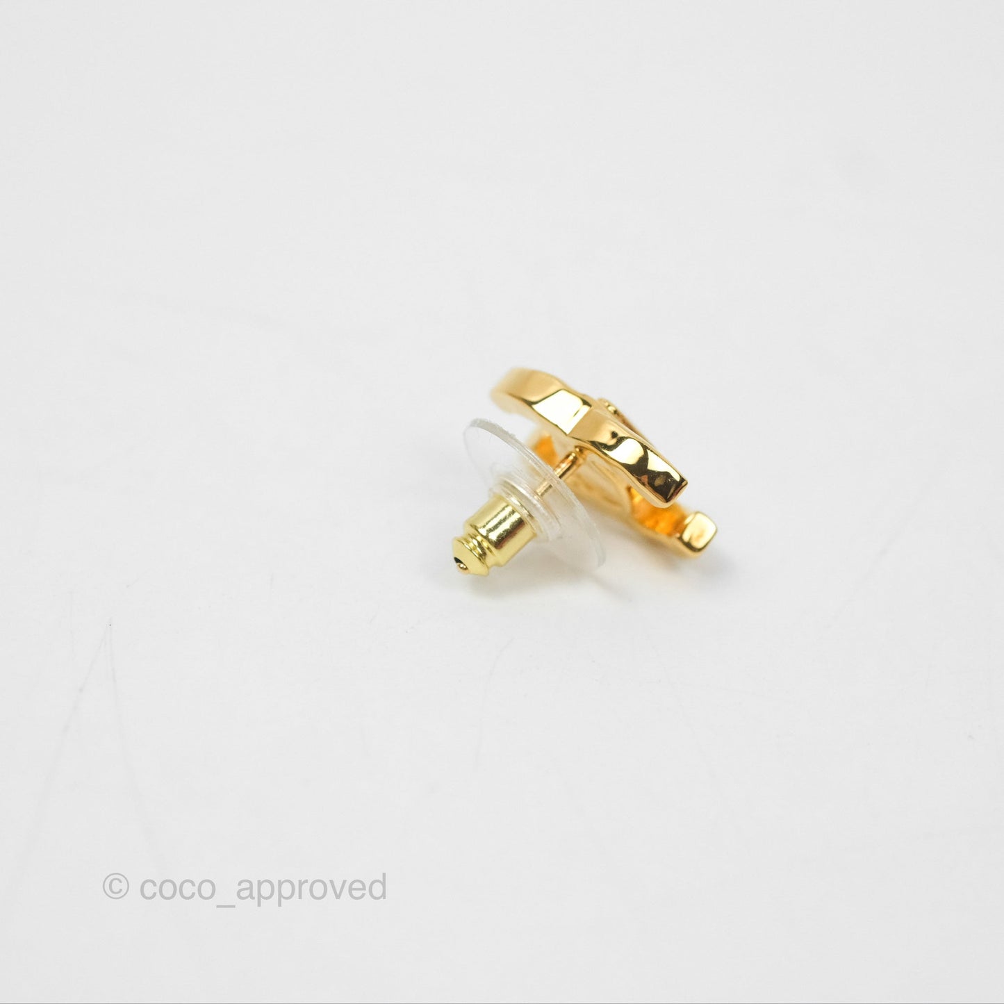 Chanel Crystal CC Earrings Gold Tone 23C