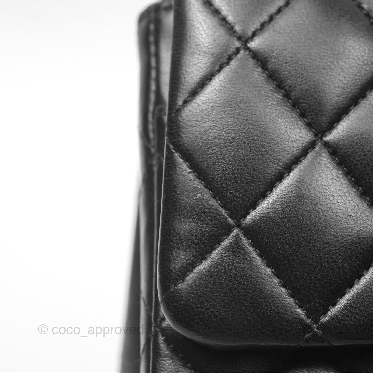 Chanel Classic M/L Medium Flap Quilted Black Lambskin Gold Hardware