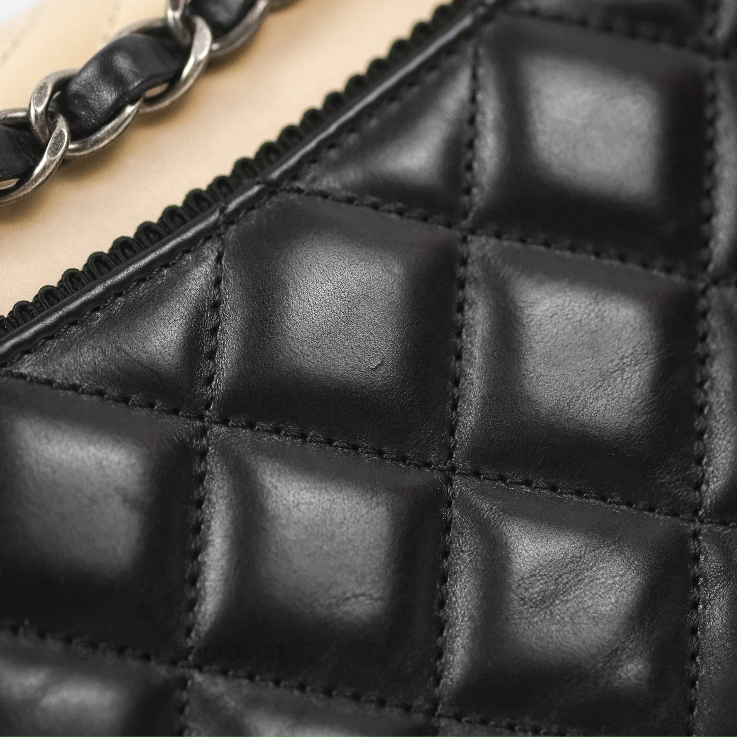 Chanel Quilted Ballerine Flap Light Beige Black Calfskin Ruthenium Hardware