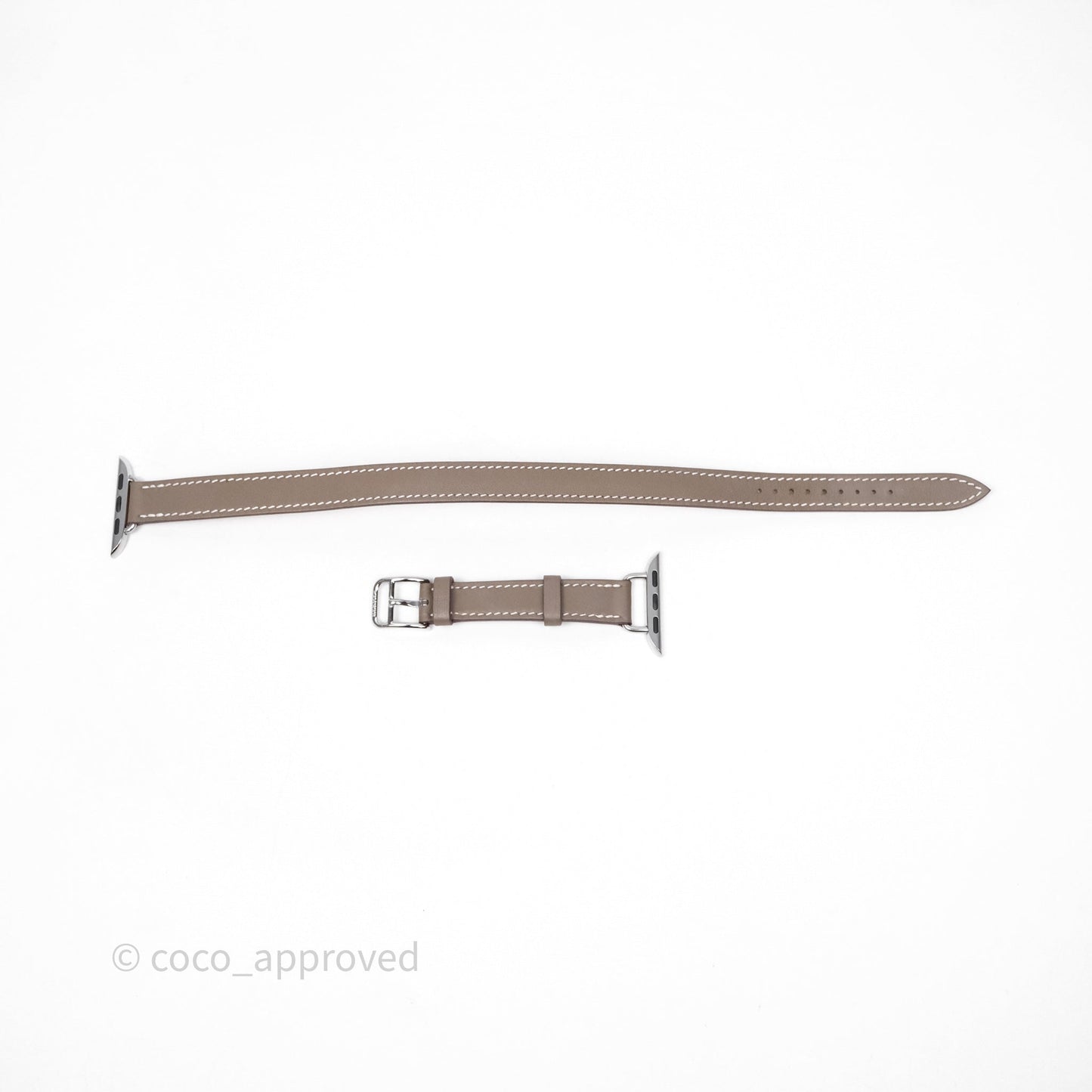 Hermès Band Apple Watch Swift Attelage Etoupe Double Tour 42 mm