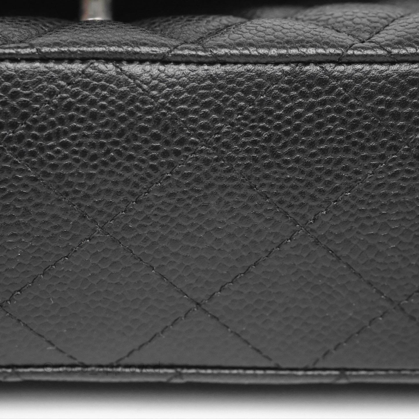 Chanel Classic M/L Medium Flap Quilted Black Caviar Silver Hardware