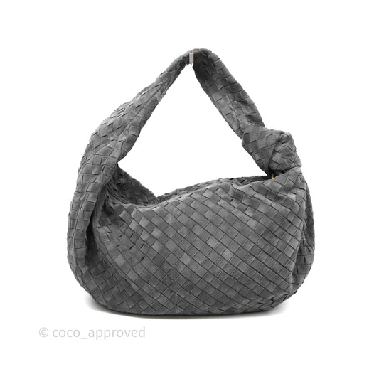 Bottega Veneta Classic Jodie Cloudy Indigo Suede Intrecciato