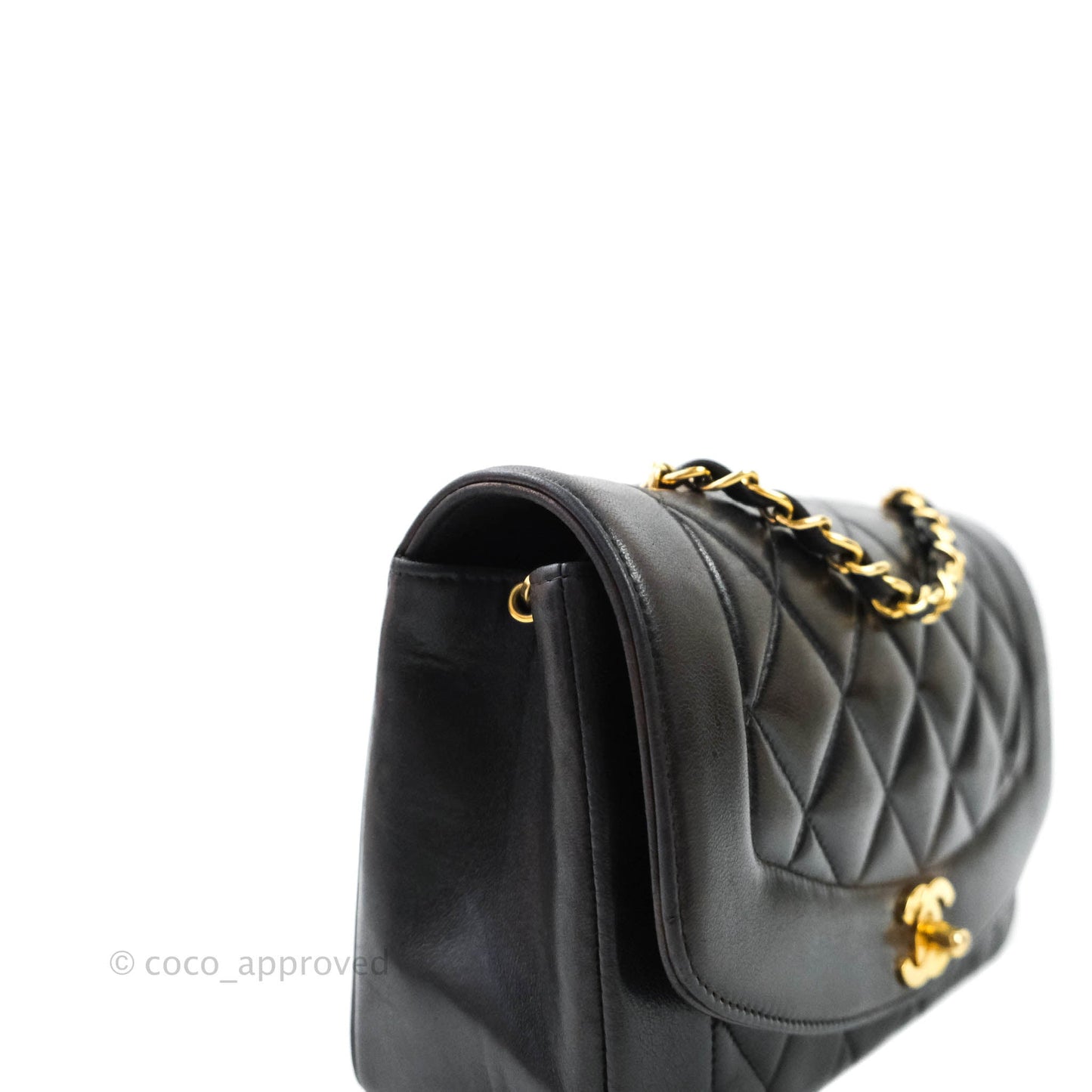 Chanel Black Quilted Lambskin Small Vintage Classic Diana Flap Bag