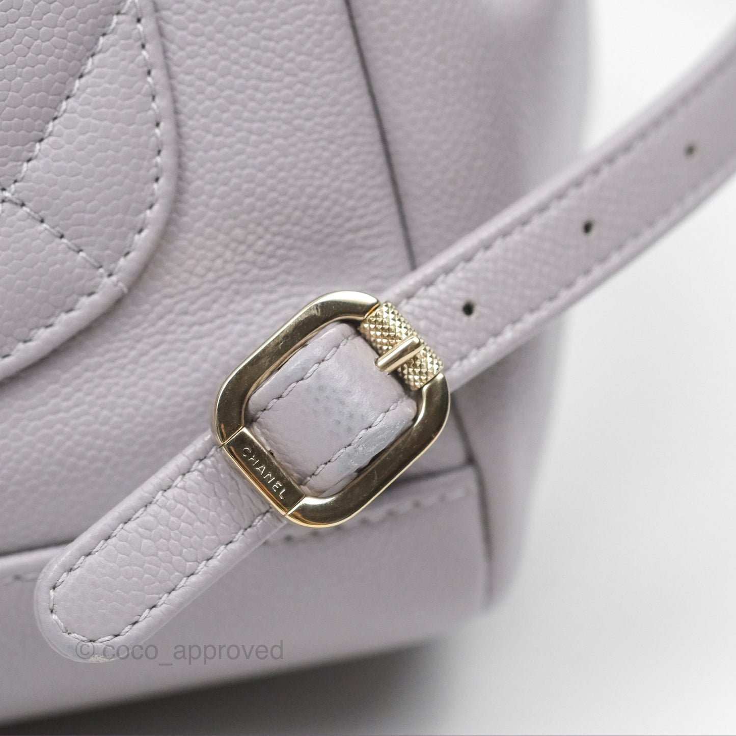 Chanel Mini Business Affinity Backpack Grey Caviar Gold Hardware 22B
