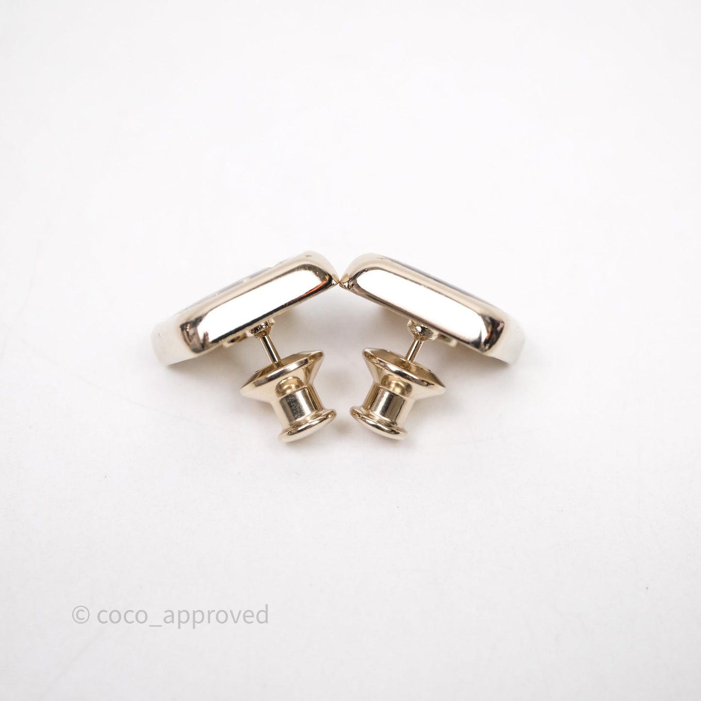 Chanel CC Square Brooch Set in 3 Gold Tone 22P