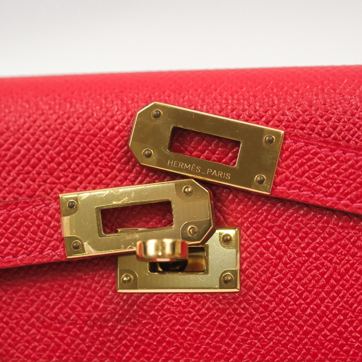 Hermès Kelly Wallet Rouge Casaque Epsom Gold Hardware