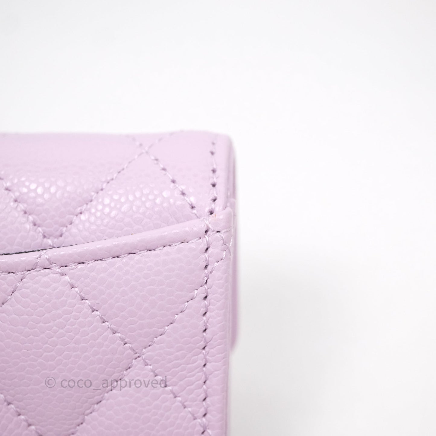 Chanel Quilted Flap Card Holder Purple Caviar Gold Hardware