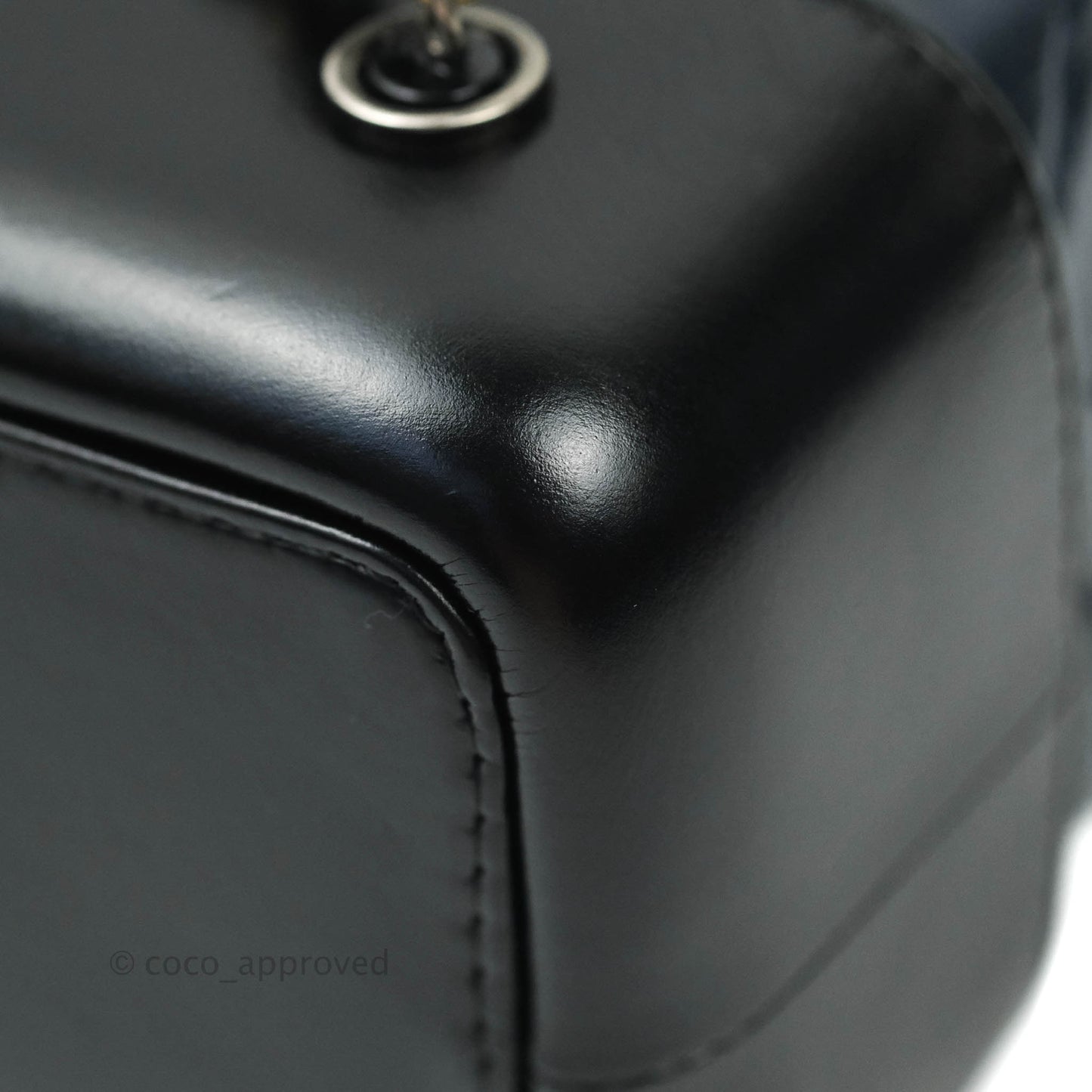 Chanel Gabrielle Backpack Black Aged Calfskin Small Navy Black