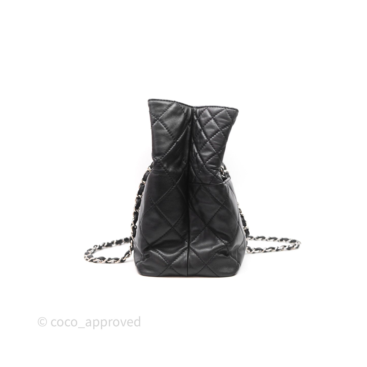 Chanel In The Business Tote Bag Black Calfskin Silver Hardware