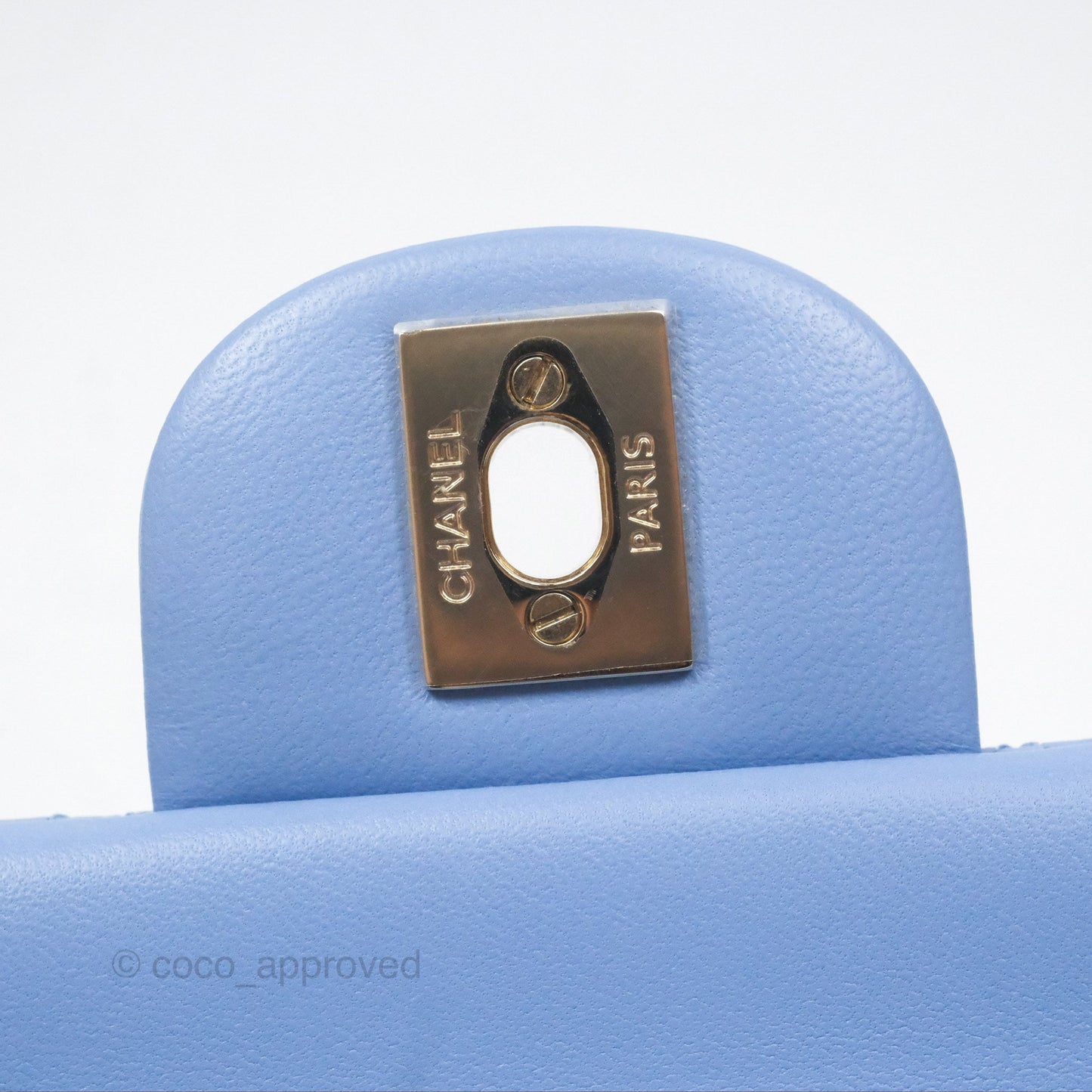Chanel Small Classic Quilted Flap Sky Blue Lambskin Gold Hardware