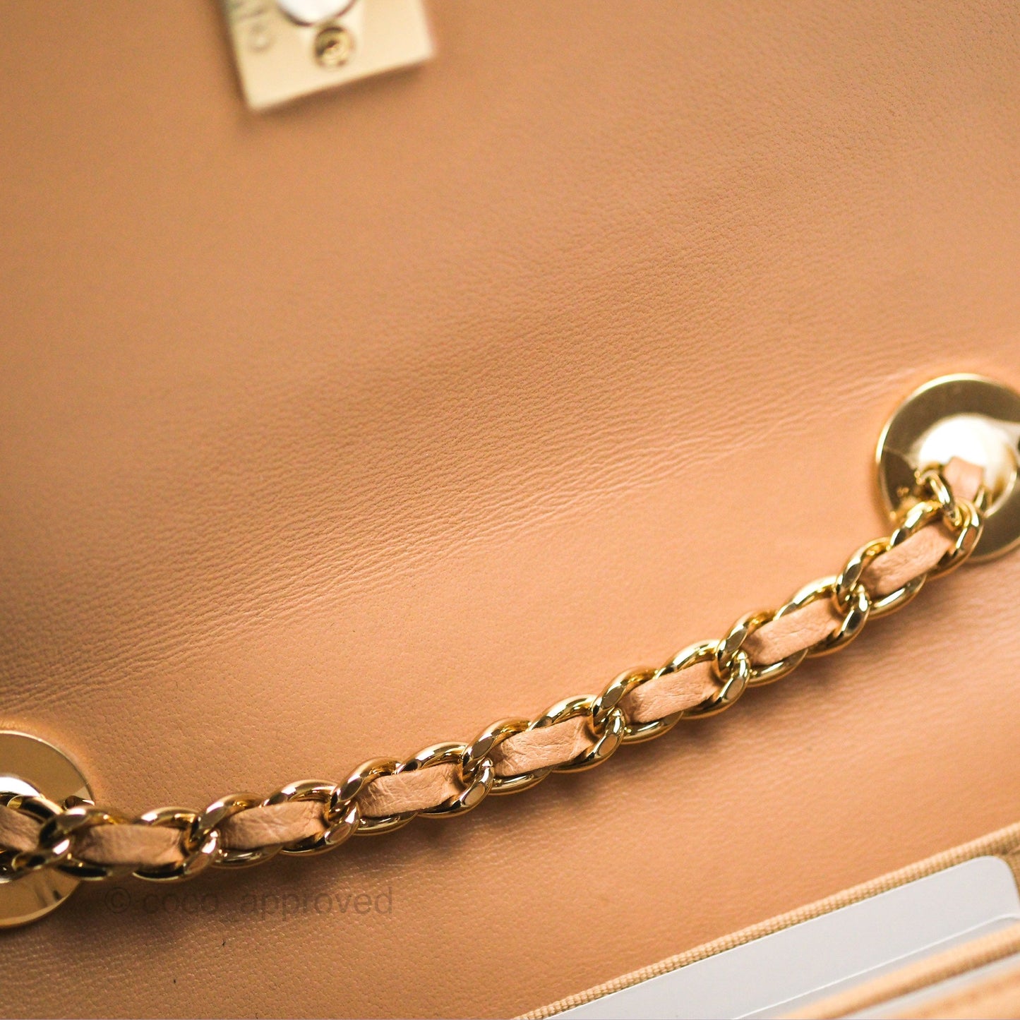 Chanel Mini Trendy WOC Beige Lambskin Gold Hardware 22B